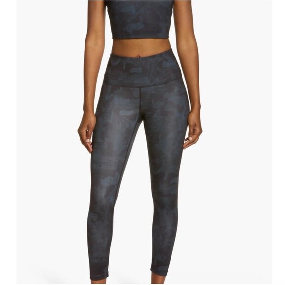 Zella Studio Lite Print High Waist 7/8 Leggings Med Grey Depth Say My Name Camo - Picture 5 of 9